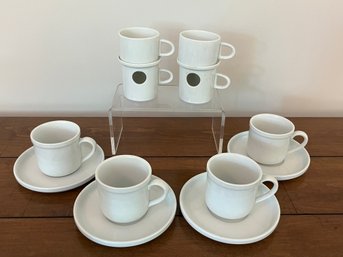 4 Pc Bistro Cups & Saucers With 2 Milk Warmers