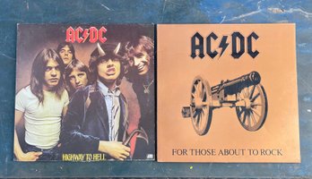 Pair Of AC/DC Vinyl Record Albums LPs