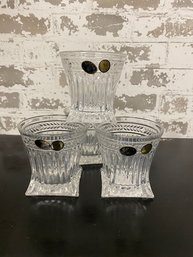 Square Base Bohemia Crystal Rocks Glasses