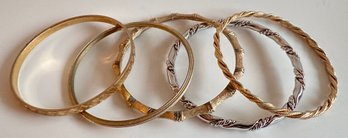5 Vintage Bangle Bracelets, 1 By Monet