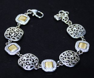 Brighton Silver And Gold Tone Link Bracelet