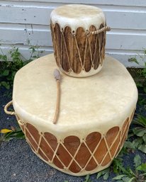 Two Wood And Hide Drums