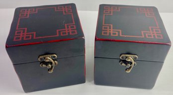 Pair Of Oriental Trinket Boxes (2)