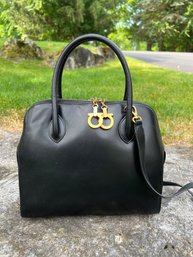 Salvatore Ferragamo Black Leather Handbag