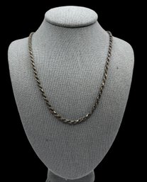 Vintage Italian Sterling Silver Twisted Chain Necklace