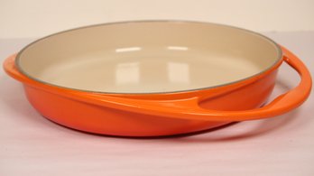 BRIGHT ORANGE LE CREUSET ENAMELED #28 TARTE TATIN CAKE PAN