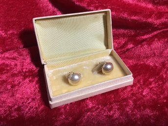 14k Yellow Gold Pearl Earrings