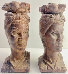 Pair Of Casa Hugo Wooden Carved Women