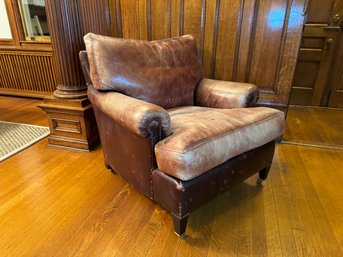 George Smith Short Scroll Arm Signature Leather Chair (right Side)