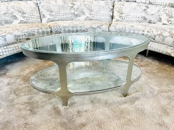 Mark Finlay Interiors Custom Beatty II Oval Coffee Table In Silver Finish (1 Of 2)