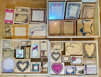 Wood Mounted Rubber Stamps For Crafting - Frame & Border Themed