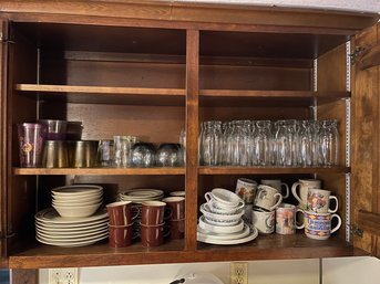 Cabinet Lot Of Everyday Glasses And Dishware