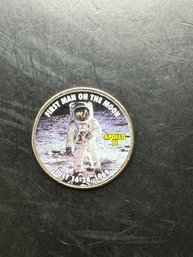 2017 Colorized Kennedy Half Dollar First Man On The Moon