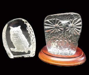 Blenko Glass And The Danbury Mint Wedgewood Owls