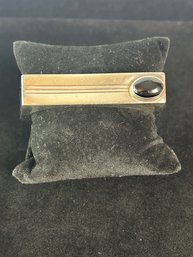 Sterling And Onyx Cuff Modernistic