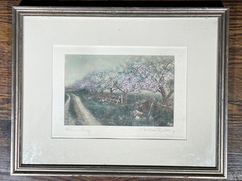 An Antique Hand Tinted Photograph Signed Wallace Nutting 'Bonnie May'