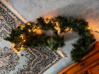 8' Lighted Faux Evergreen Garland