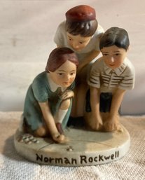 Norman Rockwell Porcelain Figurine - Marble Players