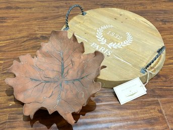 Wine And Leaf Themed Serving Trays