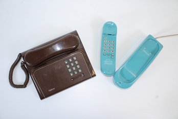 Pair Of Retro Phones With Cobra Intenna Cordless & Northern Telecom Diplomat Corded Phone