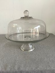 Glass Pedestal Cake Stand With Lid