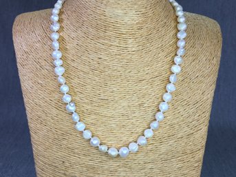 Genuine Cultured Baroque Pearl Necklace - 18' - Hand Knotted Necklace - Every Pearl Unique - Like A Snowflake