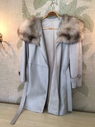 Tench Coat With Faux Fur Collar