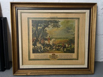 Lithograph 'Chasse Then Dan Bois De Meupon' In Frame