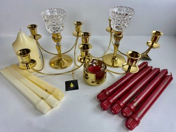 Lot Of Vintage Partylite Candles And Holders