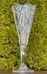 EAPG 1898 Magna Clear By Co-Operative Flint-Cross Hatch And Fan Design 12' Vase