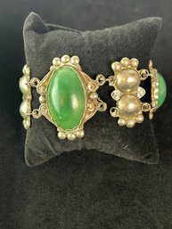 Silver And Jade Bracelet