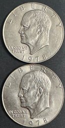 2 Eisenhower Dollars 1978, 1978-D