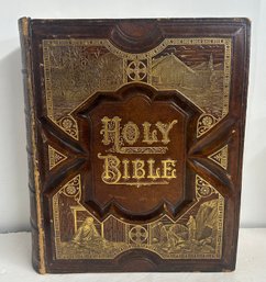 Beautiful 1881 Pictorial Family Holy Bible