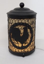 Rooster & Wire Decorated Cylinder Accent Light