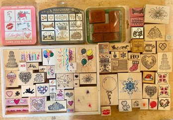 Various Rubber Stamps For Crafting - Holiday, Celebrations & Love Themed