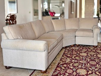 A Luxe Sectional In Elegant Khaki By Drexel-Heritage