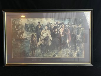 Lithograph 'The Last Way' By Yosef Kuzkovski In Frame