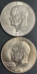 2 Eisenhower Dollars 1977, 1977-D