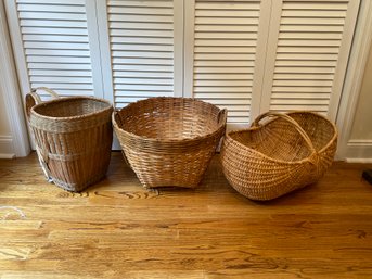 Lot Of 3 Large Baskets