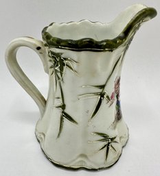 Antique Japanese Hand-Painted Moriage Porcelain Pitcher