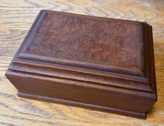 Small Handsome Velvet Lined Wooden Jewelry Box