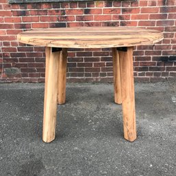 Client Paid $600 - Incredible Round Kitchen Table Made From Reclaimed Wood - Hand Made By Craftsman In India