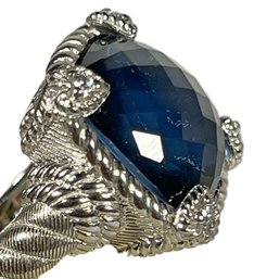 Fine Blue Gemstone Judith Ripka Sterling Silver Ring Size 7