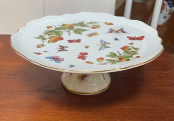 Attractive Porcelain Cake Stand With Strawberries, Butterflies And Ladybugs