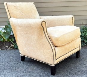 A Fabulous Cowhide And Nailhead Armchair By Lee Industries