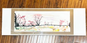 An Original Watercolor, Abstract Landscape, Signed Harrison P