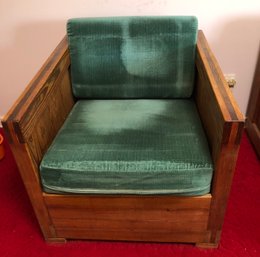 THIS END UP Chair - Green Cushions