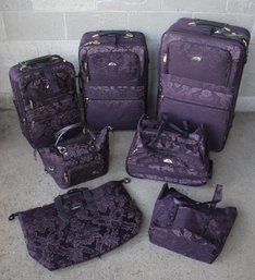 New American Flyer Seven Piece Luggage Set In Purple