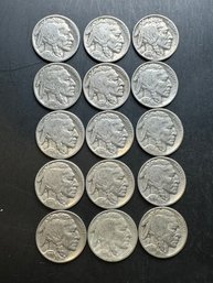 Lot Of 15 Buffalo Nickels Miscel Dates