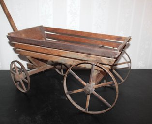 Antique Children's Primitive Pull Toy Wagon